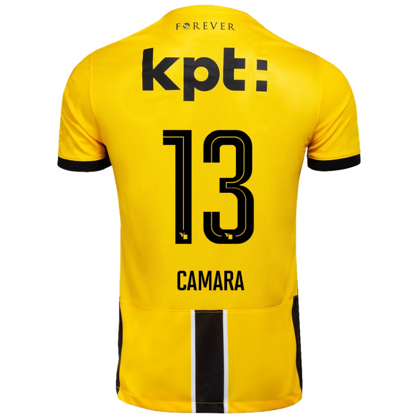 Kinder Mohamed Camara #13 Gelb Schwarz Heimtrikot Trikot 2024/25 T-Shirt Schweiz