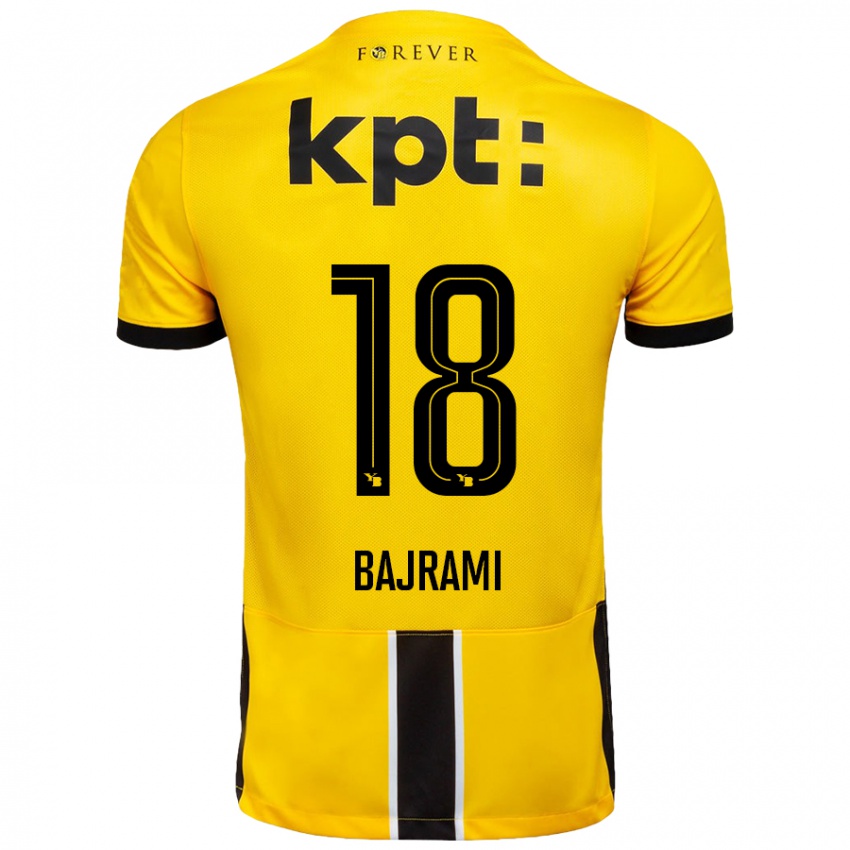 Kinder Ardian Bajrami #18 Gelb Schwarz Heimtrikot Trikot 2024/25 T-Shirt Schweiz