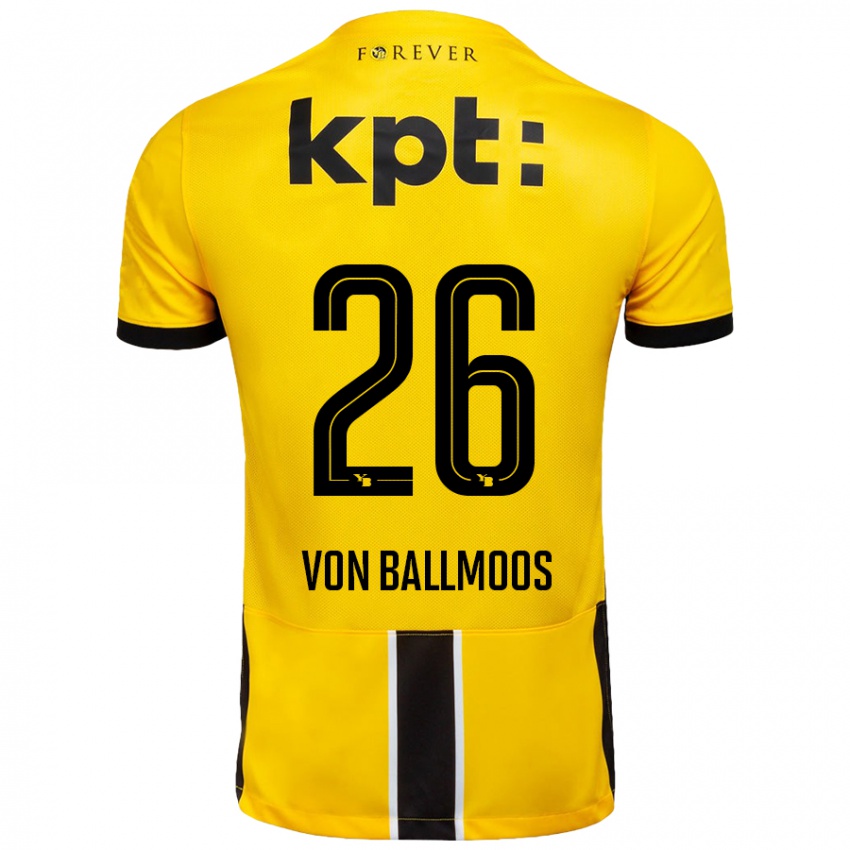 Kinder David Von Ballmoos #26 Gelb Schwarz Heimtrikot Trikot 2024/25 T-Shirt Schweiz