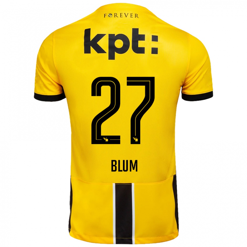 Kinder Lewin Blum #27 Gelb Schwarz Heimtrikot Trikot 2024/25 T-Shirt Schweiz