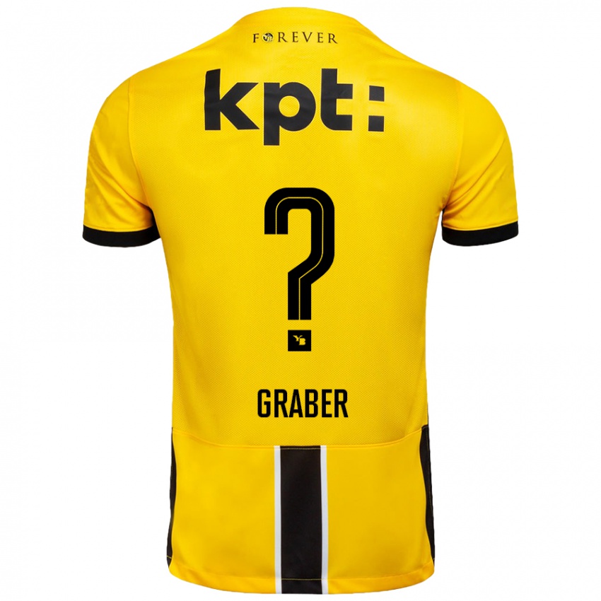 Kinder Simon Graber #0 Gelb Schwarz Heimtrikot Trikot 2024/25 T-Shirt Schweiz