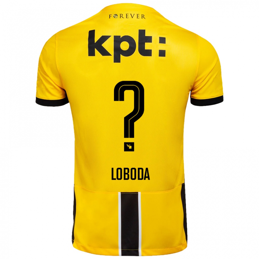 Kinder Vincent Loboda #0 Gelb Schwarz Heimtrikot Trikot 2024/25 T-Shirt Schweiz