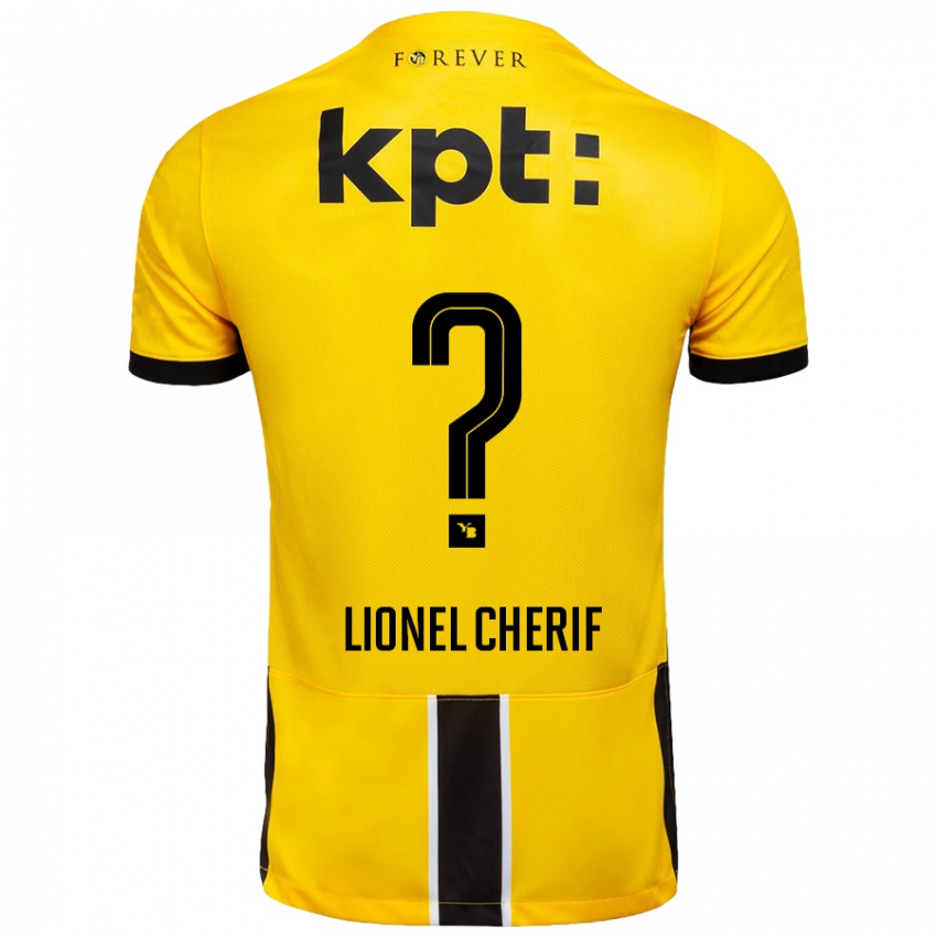 Enfant Maillot Kader Lionel Cherif #0 Jaune Noir Tenues Domicile 2024/25 T-Shirt Suisse