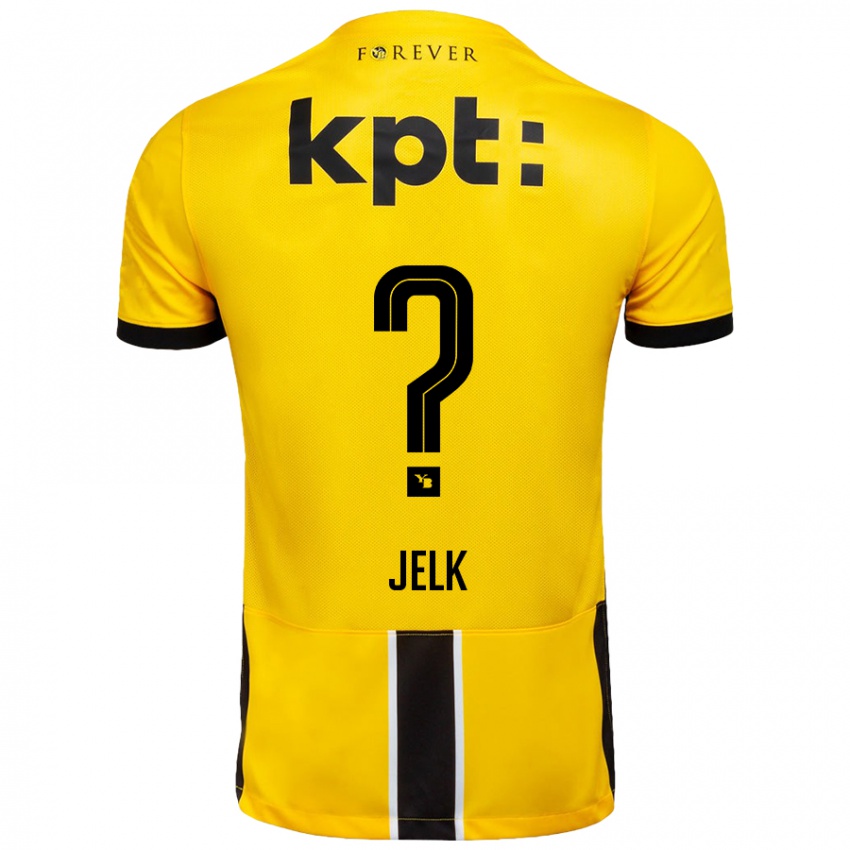 Enfant Maillot Jano Jelk #0 Jaune Noir Tenues Domicile 2024/25 T-Shirt Suisse