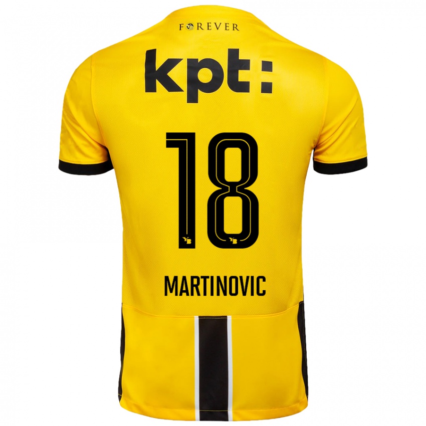 Kinder Denis Martinovic #18 Gelb Schwarz Heimtrikot Trikot 2024/25 T-Shirt Schweiz