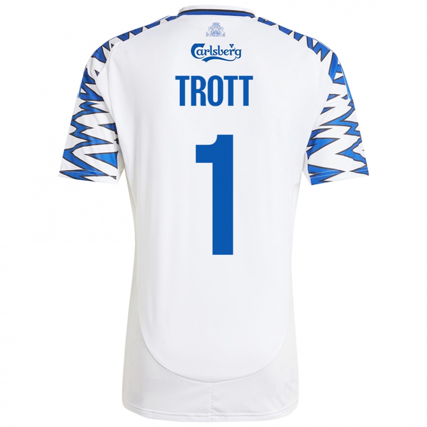 Kinder Nathan Trott #1 Weiß Himmelblau Heimtrikot Trikot 2024/25 T-Shirt Schweiz