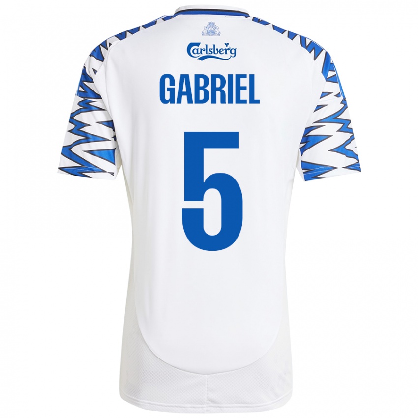 Kinder Gabriel Pereira #5 Weiß Himmelblau Heimtrikot Trikot 2024/25 T-Shirt Schweiz