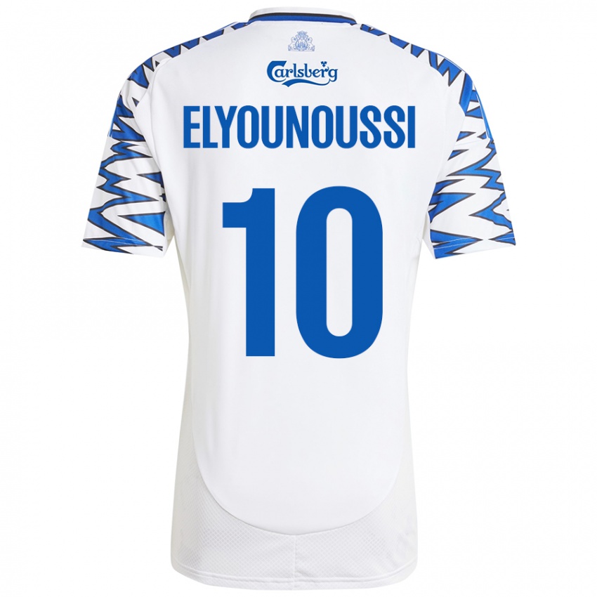 Kinder Mohamed Elyounoussi #10 Weiß Himmelblau Heimtrikot Trikot 2024/25 T-Shirt Schweiz