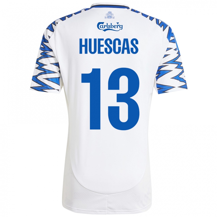 Kinder Rodrigo Huescas #13 Weiß Himmelblau Heimtrikot Trikot 2024/25 T-Shirt Schweiz