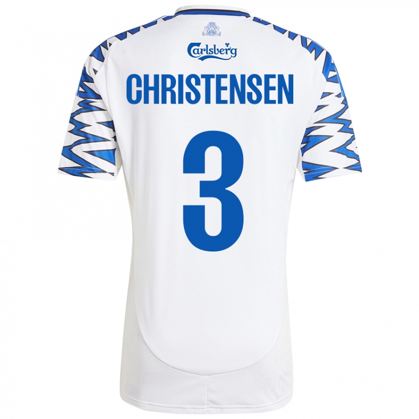 Kinder Sebastian Christensen #3 Weiß Himmelblau Heimtrikot Trikot 2024/25 T-Shirt Schweiz