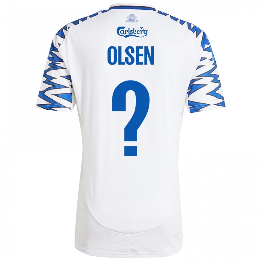 Kinder Gunnar Olsen #0 Weiß Himmelblau Heimtrikot Trikot 2024/25 T-Shirt Schweiz