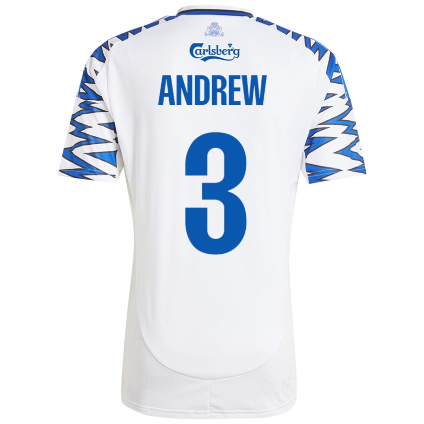 Kinder Tristan Andrew #3 Weiß Himmelblau Heimtrikot Trikot 2024/25 T-Shirt Schweiz