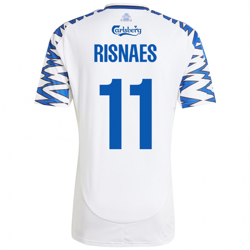 Kinder Roberto Risnaes #11 Weiß Himmelblau Heimtrikot Trikot 2024/25 T-Shirt Schweiz