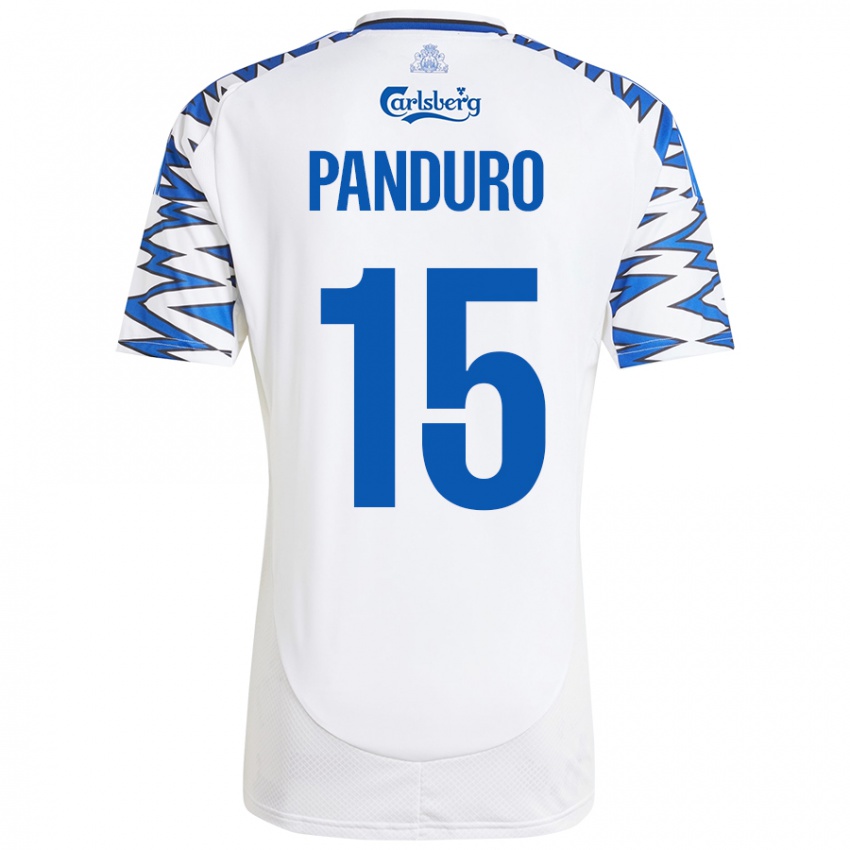 Kinder Tristan Panduro #15 Weiß Himmelblau Heimtrikot Trikot 2024/25 T-Shirt Schweiz