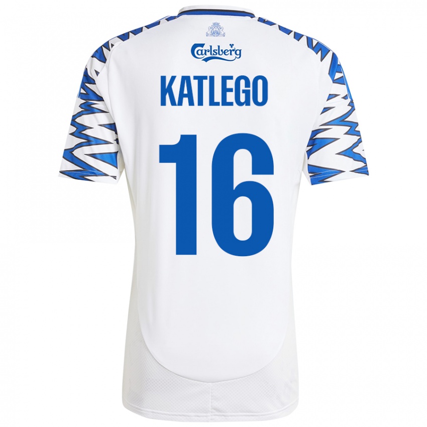 Kinder David Katlego #16 Weiß Himmelblau Heimtrikot Trikot 2024/25 T-Shirt Schweiz