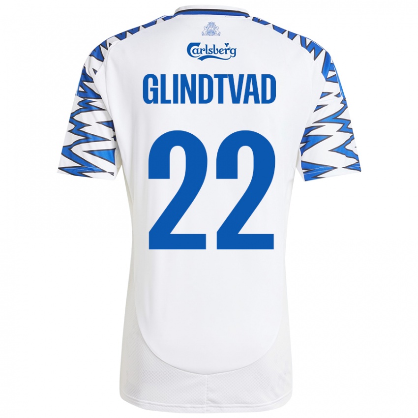 Kinder William Glindtvad #22 Weiß Himmelblau Heimtrikot Trikot 2024/25 T-Shirt Schweiz