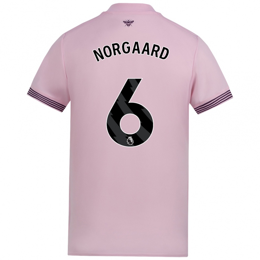 Kinder Christian Nørgaard #6 Rosa Auswärtstrikot Trikot 2024/25 T-Shirt Schweiz