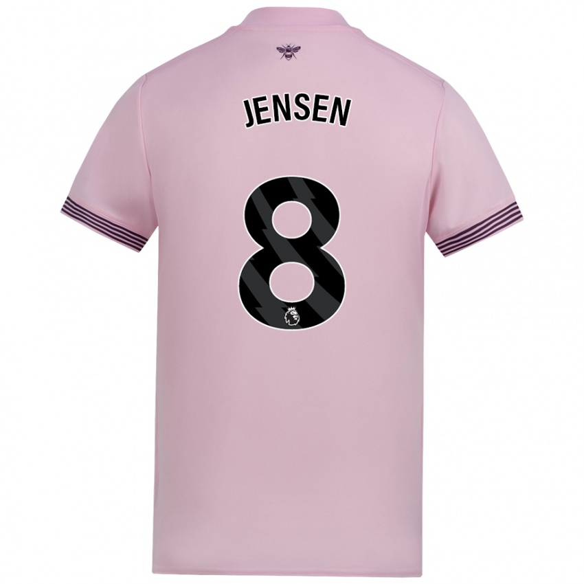 Kinder Mathias Jensen #8 Rosa Auswärtstrikot Trikot 2024/25 T-Shirt Schweiz