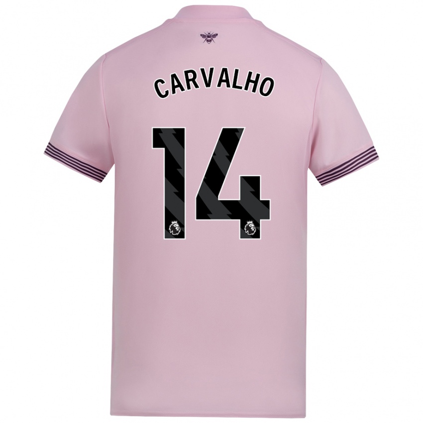 Kinder Fabio Carvalho #14 Rosa Auswärtstrikot Trikot 2024/25 T-Shirt Schweiz