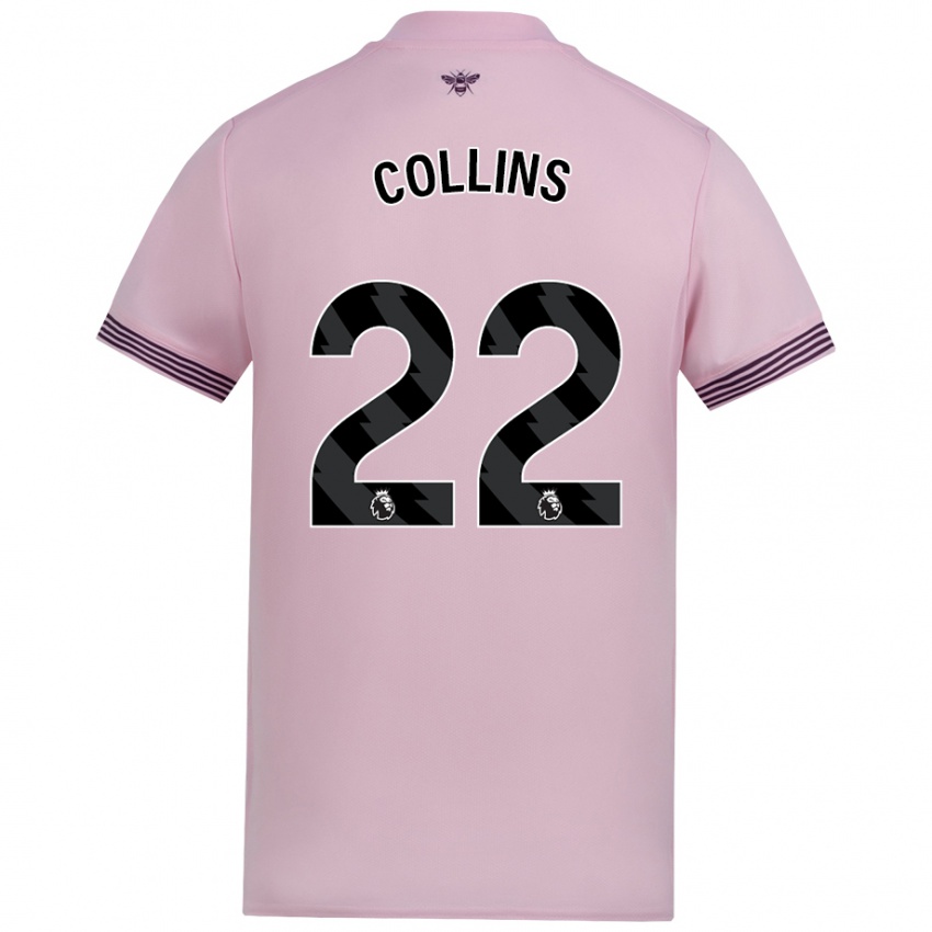 Kinder Nathan Collins #22 Rosa Auswärtstrikot Trikot 2024/25 T-Shirt Schweiz