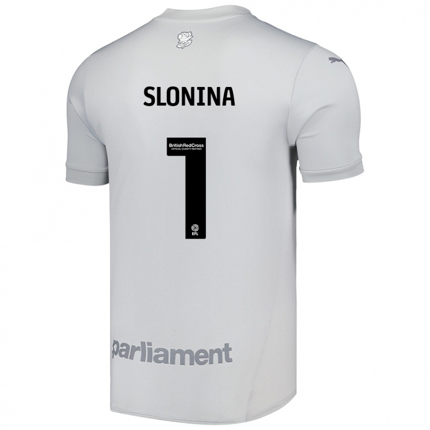 Kinder Gabriel Slonina #1 Silbergrau Auswärtstrikot Trikot 2024/25 T-Shirt Schweiz