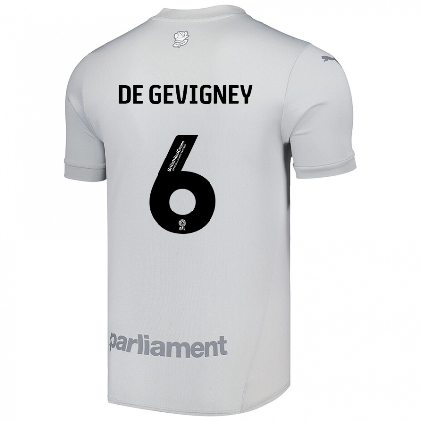 Kinder Maël De Gevigney #6 Silbergrau Auswärtstrikot Trikot 2024/25 T-Shirt Schweiz