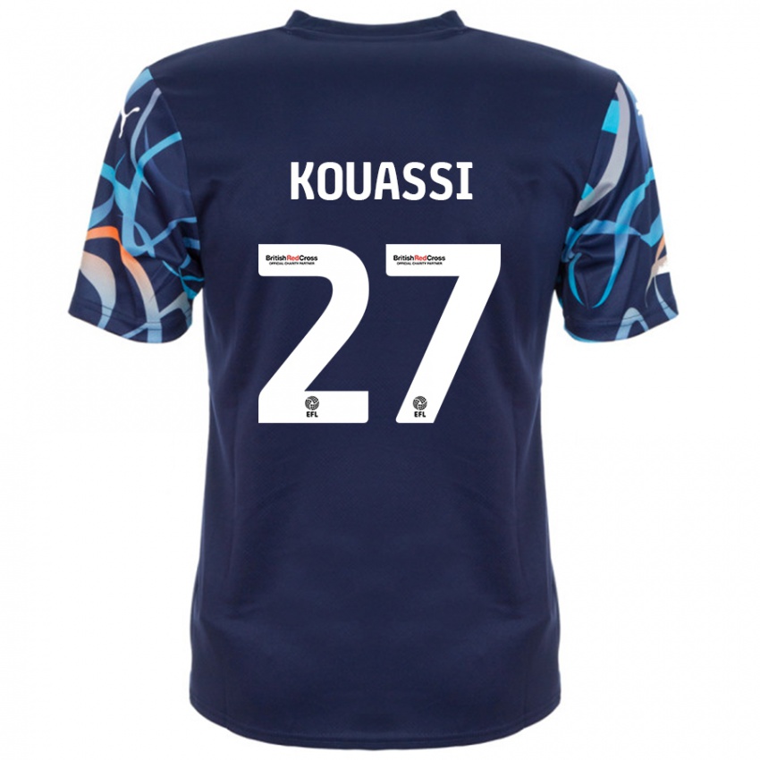 Kinder Kylian Kouassi #27 Marineblau Auswärtstrikot Trikot 2024/25 T-Shirt Schweiz