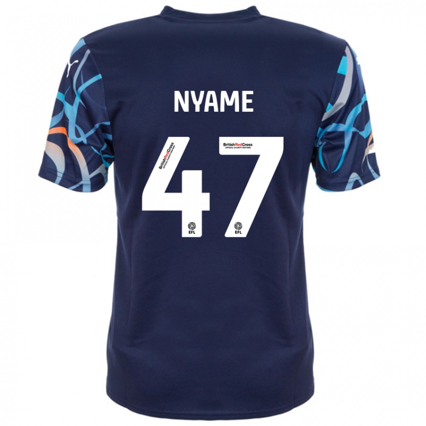 Enfant Maillot Josh Nyame #47 Bleu Marine Tenues Extérieur 2024/25 T-Shirt Suisse