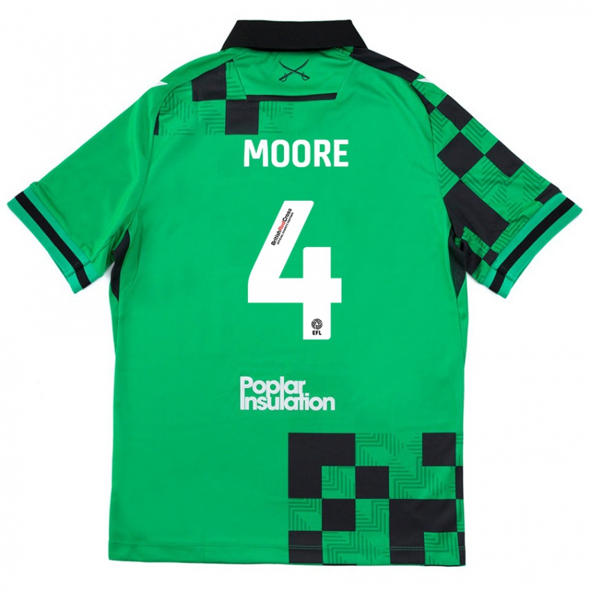 Kinder Taylor Moore #4 Grün Schwarz Auswärtstrikot Trikot 2024/25 T-Shirt Schweiz