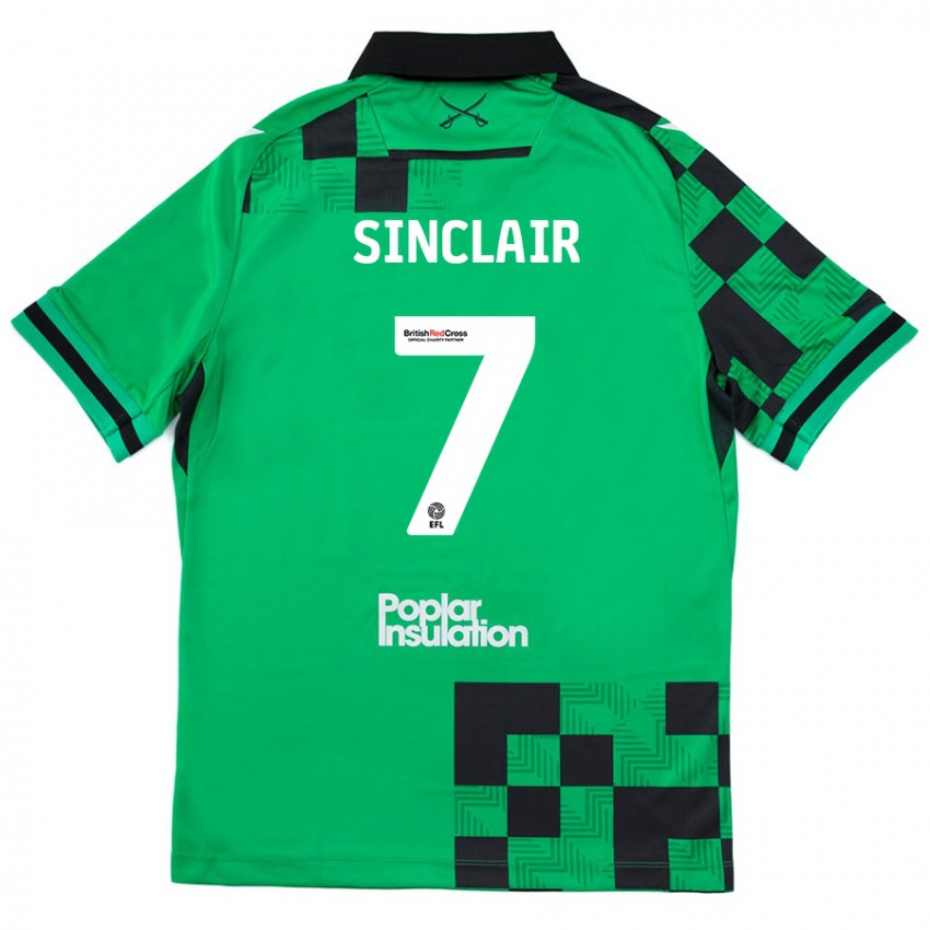 Kinder Scott Sinclair #7 Grün Schwarz Auswärtstrikot Trikot 2024/25 T-Shirt Schweiz