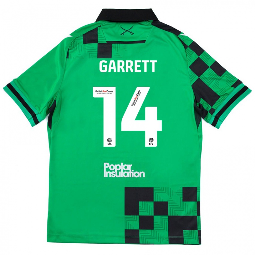 Kinder Jake Garrett #14 Grün Schwarz Auswärtstrikot Trikot 2024/25 T-Shirt Schweiz