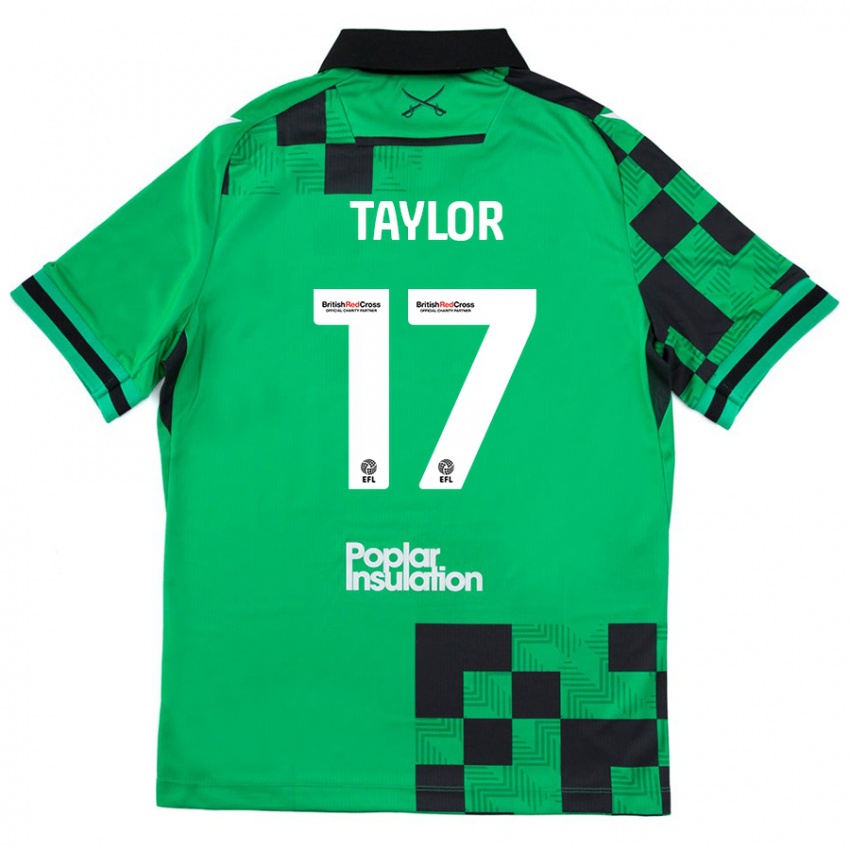 Kinder Connor Taylor #17 Grün Schwarz Auswärtstrikot Trikot 2024/25 T-Shirt Schweiz