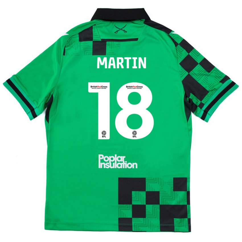 Kinder Chris Martin #18 Grün Schwarz Auswärtstrikot Trikot 2024/25 T-Shirt Schweiz