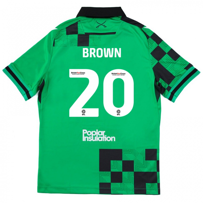 Kinder Jevani Brown #20 Grün Schwarz Auswärtstrikot Trikot 2024/25 T-Shirt Schweiz