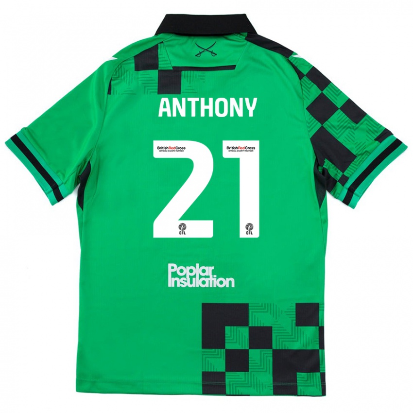 Kinder Micah Anthony #21 Grün Schwarz Auswärtstrikot Trikot 2024/25 T-Shirt Schweiz