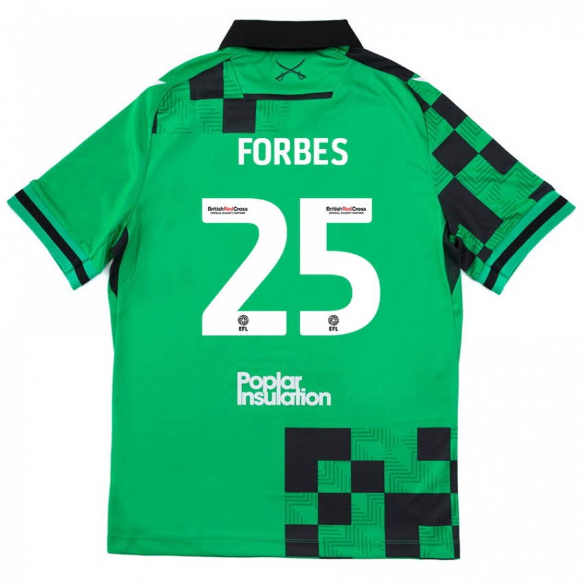 Kinder Michael Forbes #25 Grün Schwarz Auswärtstrikot Trikot 2024/25 T-Shirt Schweiz