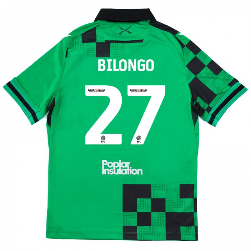 Kinder Bryant Bilongo #27 Grün Schwarz Auswärtstrikot Trikot 2024/25 T-Shirt Schweiz