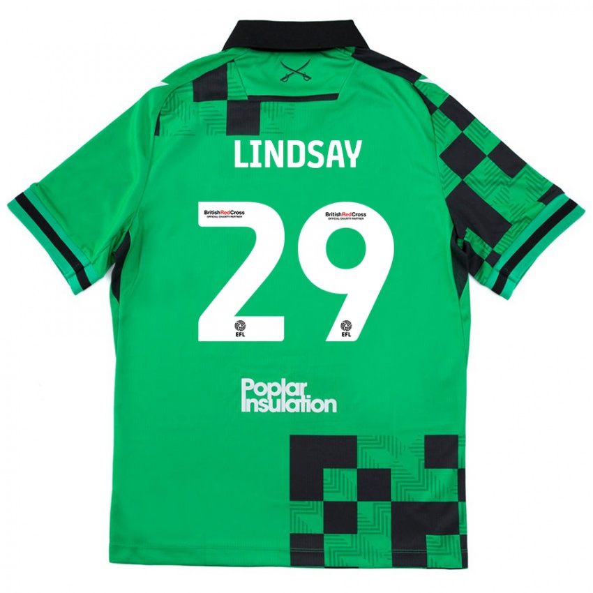 Kinder Jamie Lindsay #29 Grün Schwarz Auswärtstrikot Trikot 2024/25 T-Shirt Schweiz