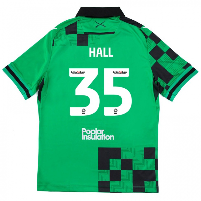 Kinder Matt Hall #35 Grün Schwarz Auswärtstrikot Trikot 2024/25 T-Shirt Schweiz