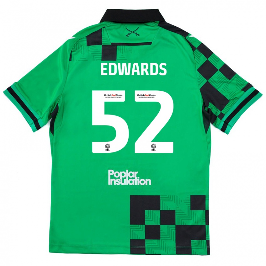 Kinder Max Edwards #52 Grün Schwarz Auswärtstrikot Trikot 2024/25 T-Shirt Schweiz