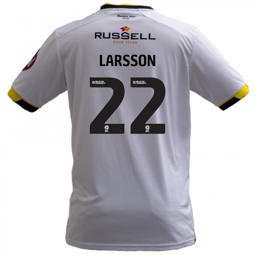 Kinder Julian Larsson #22 Weiß Auswärtstrikot Trikot 2024/25 T-Shirt Schweiz