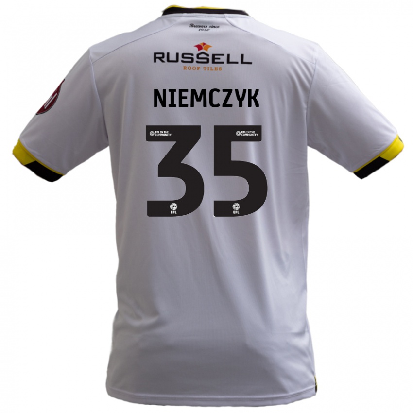 Kinder Jakub Niemczyk #35 Weiß Auswärtstrikot Trikot 2024/25 T-Shirt Schweiz