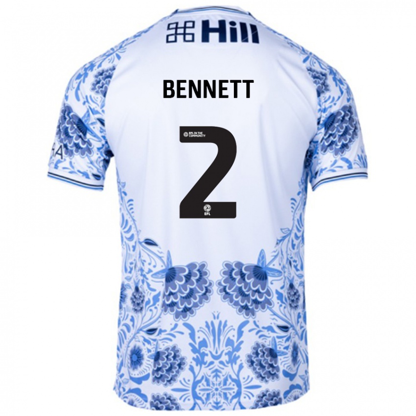 Kinder Liam Bennett #2 Weiß Blau Auswärtstrikot Trikot 2024/25 T-Shirt Schweiz