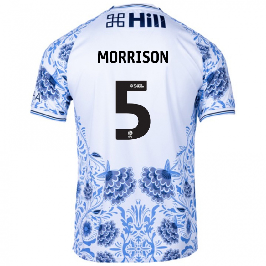 Kinder Michael Morrison #5 Weiß Blau Auswärtstrikot Trikot 2024/25 T-Shirt Schweiz