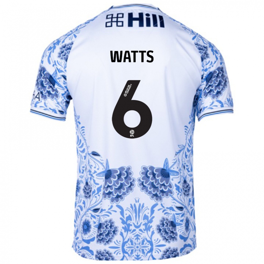 Kinder Kell Watts #6 Weiß Blau Auswärtstrikot Trikot 2024/25 T-Shirt Schweiz