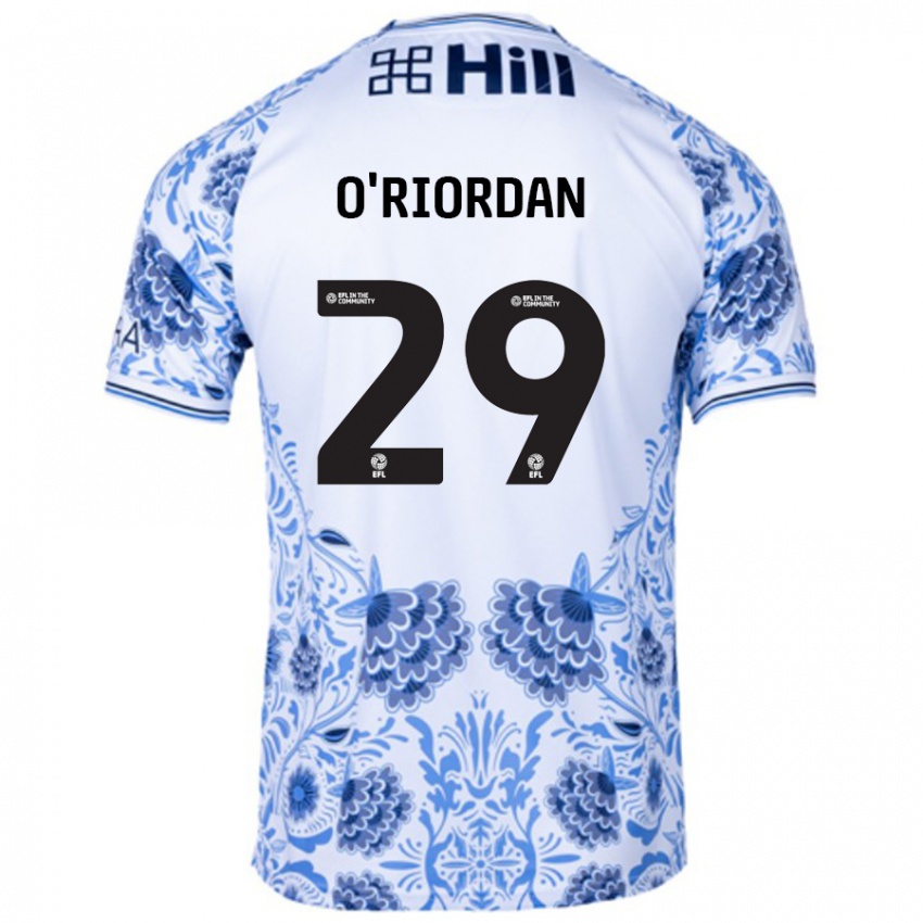 Kinder Connor O'riordan #29 Weiß Blau Auswärtstrikot Trikot 2024/25 T-Shirt Schweiz