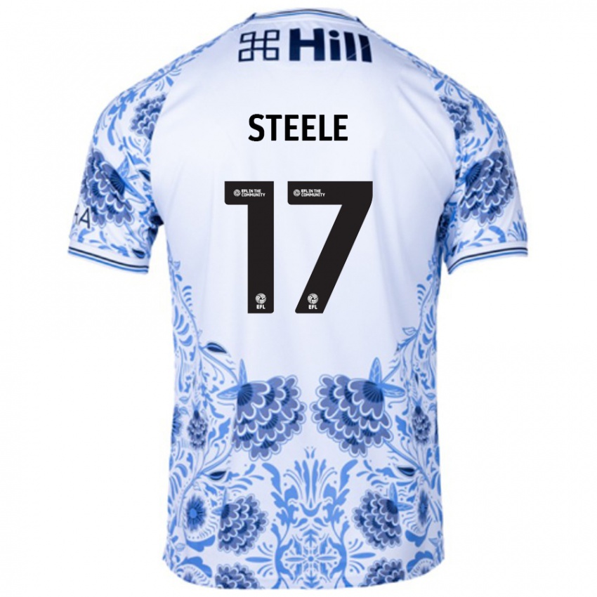 Kinder Fran Steele #17 Weiß Blau Auswärtstrikot Trikot 2024/25 T-Shirt Schweiz