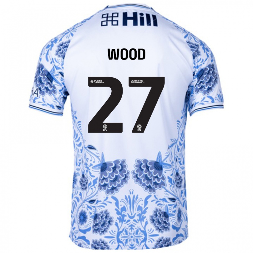 Kinder Zoe Wood #27 Weiß Blau Auswärtstrikot Trikot 2024/25 T-Shirt Schweiz