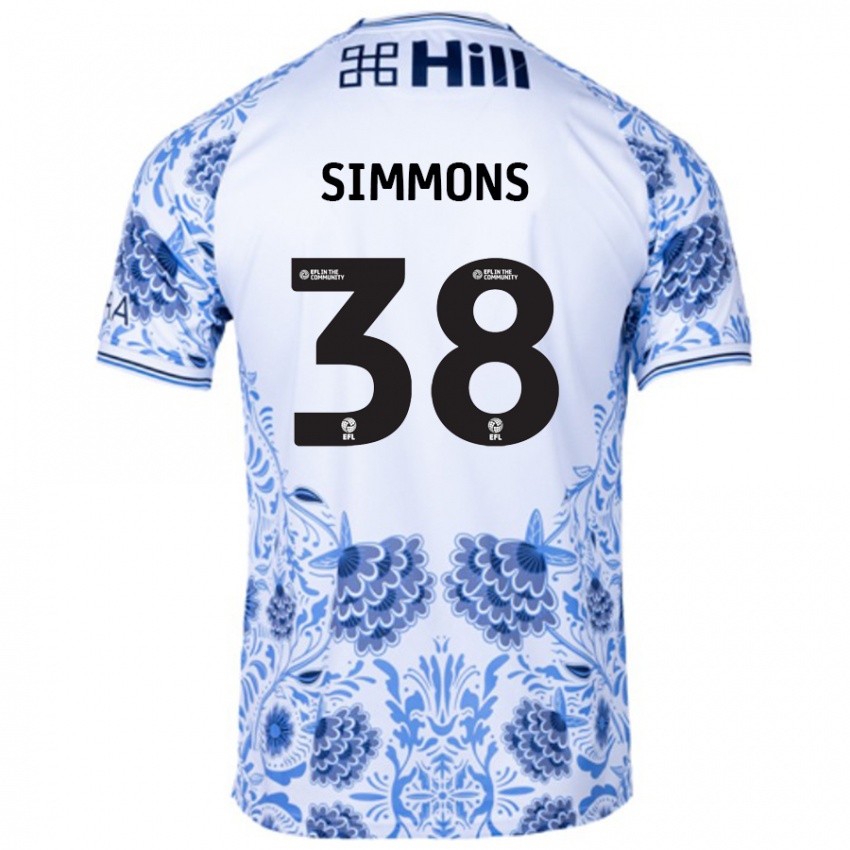 Kinder Bella Simmons #38 Weiß Blau Auswärtstrikot Trikot 2024/25 T-Shirt Schweiz