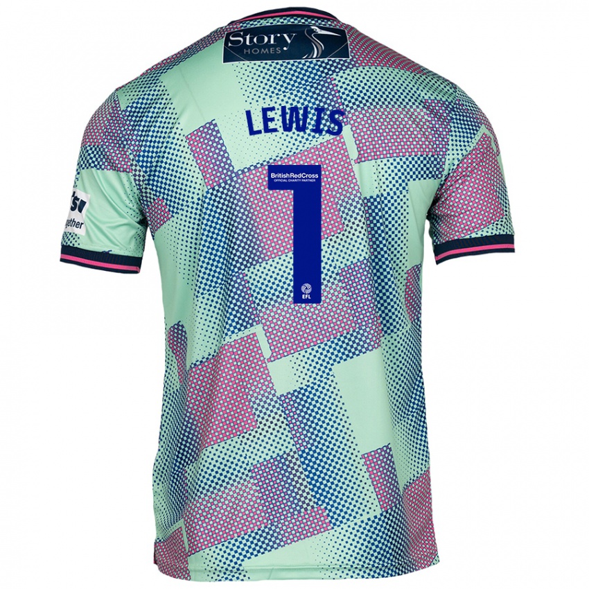 Kinder Harry Lewis #1 Grün Auswärtstrikot Trikot 2024/25 T-Shirt Schweiz